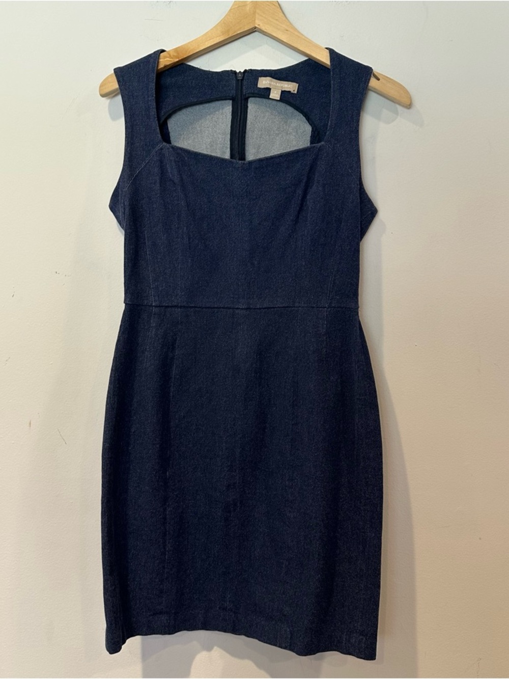Banana Republic Denim Sleeveless Sheath Dress with Back Cutout